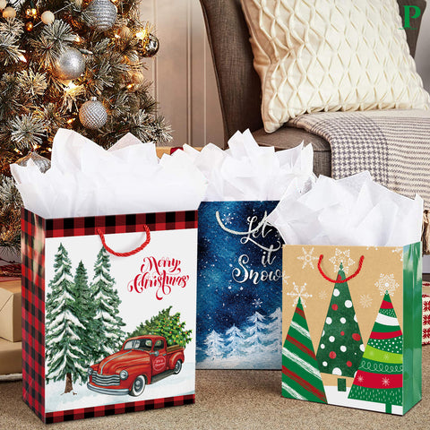 5 Pcs Drawstrings Christmas Gift Bags Assorted Sizes, Holiday Gift Bag Bulk  Christmas Bags For Gifts Wrapping, Reusable Plastic Xmas Presents Party  Favor Goody Bags Jumbo/Extra Large/Medium/Small - Walmart.ca