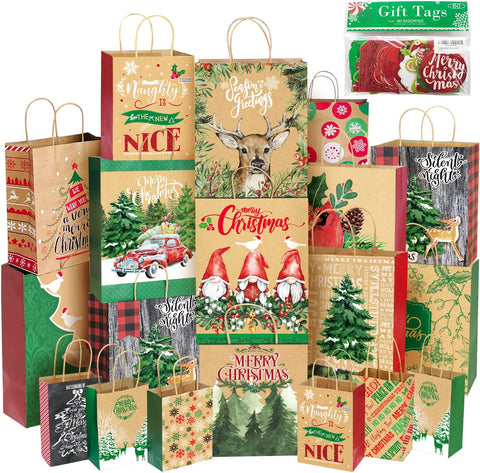 Buy M&C Music Color 16pcs Glossy Reusable Grocery Shopping Bag Tote Bag  with Handle Christmas Gift Bags Bulk for Party Birthday Online at  desertcartINDIA