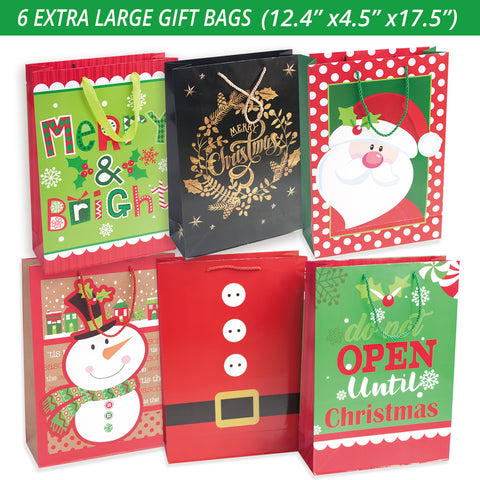 Assort Medium & Large Christmas Gift Bags - Christmas Trees/ Elk/ Deco –  WrapaholicGifts